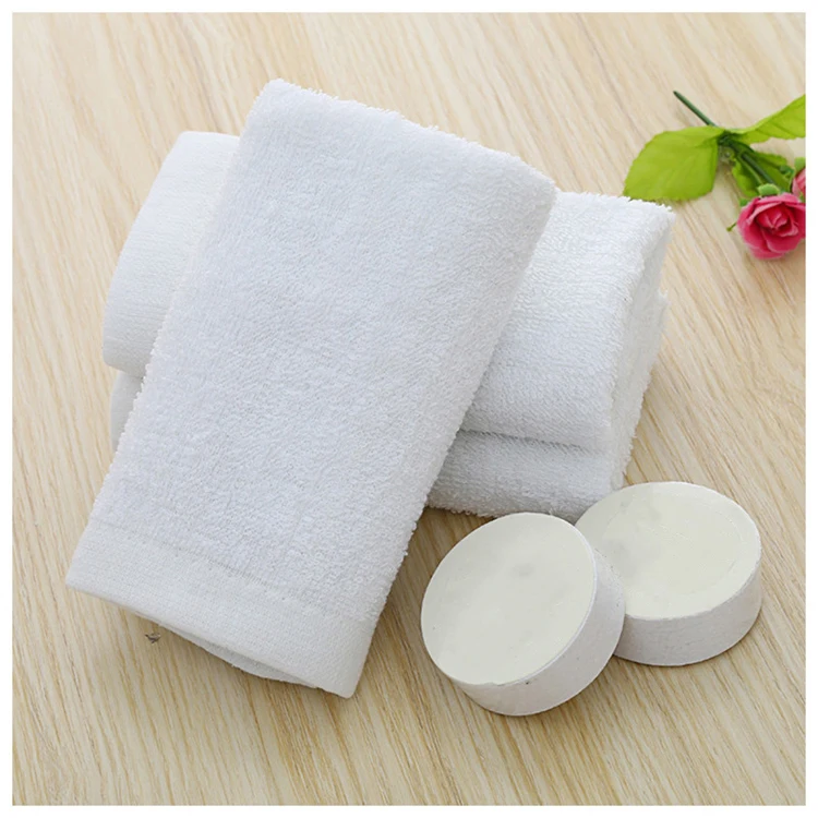OEM/ODM compressed facial towel coin tissue hotel restaurant compressed towel pure cotton
