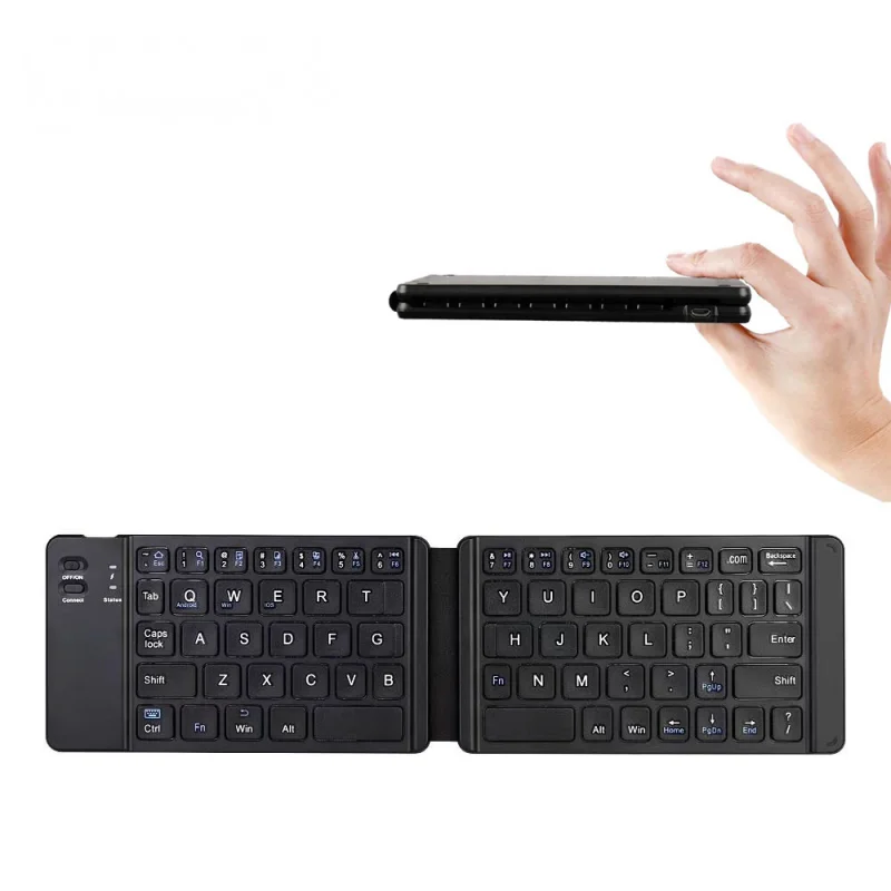 BT18 Mini Wireless Keyboard Folding Ergonomics for IOS/Android/Windows iPad Laptop Phone Portable Slim Keyboard