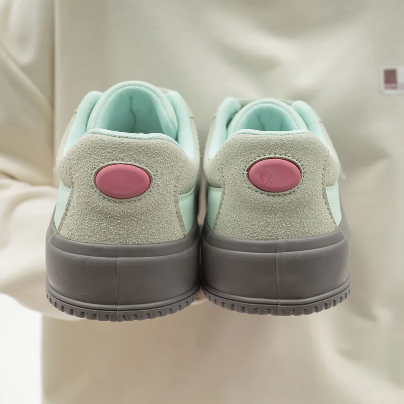 Anti Slip Magic Tape Solid Color Students Increase Thick Soled Casual Walking Style Plain White Shoes