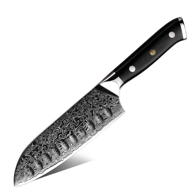 Оптовая продажа японский кухонный нож Santoku AUS10 из дамасской стали 67 слоев высокоуглеродистая Нержавеющая сталь шеф-повара для приготовления