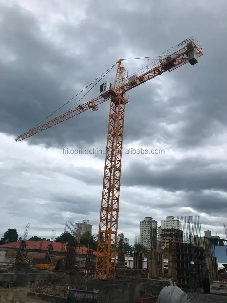 tailored designed TOWER CRANE FLAT TOP HT2510, 2.5 TON CAPACITY  Internal climbing Type Hot sales in Brazil