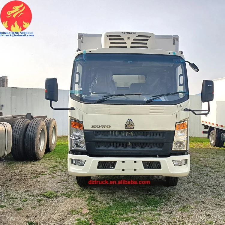 Sinotruck howo 4X2 LHD 5tons Fruit and vegetable, Frozen meat refrigerator truck with Thermo king Refrigeration unit for sale
