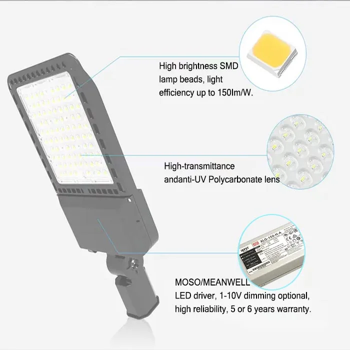 Water Proof Ip66 Die-casting Aluminum street lights 100w 150w 200w 240w 300w Led Street Light Housing