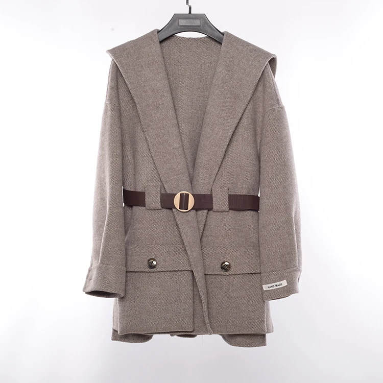 New Design High End Worsted Wool Solid Color Customized Ladies Alpaca Business Jacket