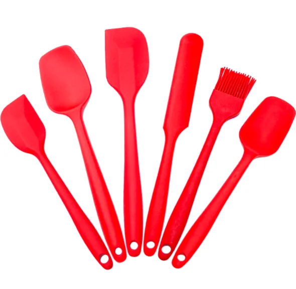 high quality Silicone scraper 6-piece set of kitchen accessories cake cream spatula easy to clean baking tool set