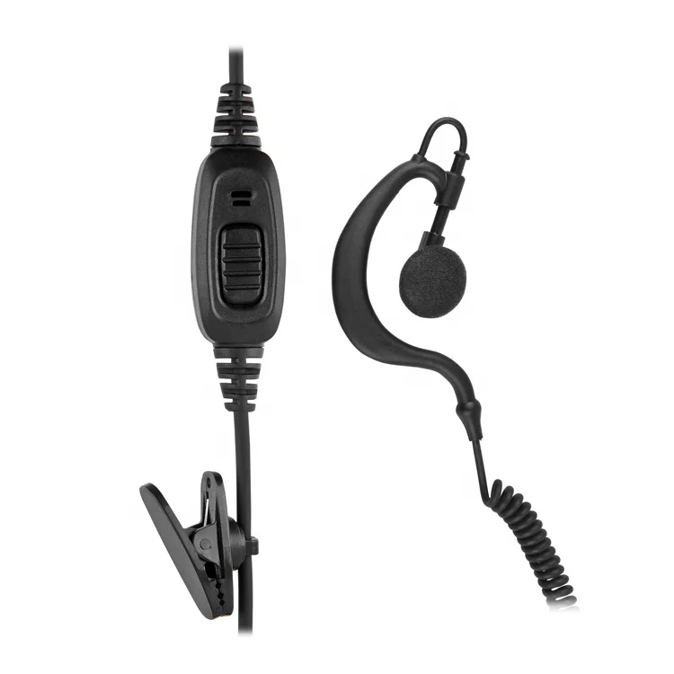 Single side C shape ear hook two way radio security earpiece for Motorola Kenwood Icom Midland Vertext Yaesu HYT radios