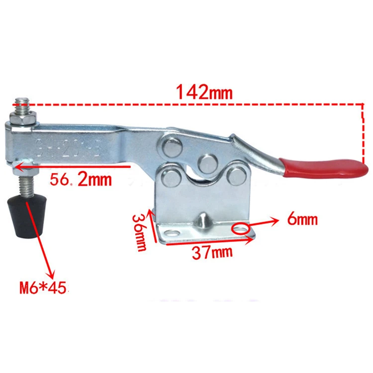 Нескользящий U-образный рычажный зажим с удерживающей способностью, нажимной рычажный зажим вертикального/горизонтального типа для ручного инструмента