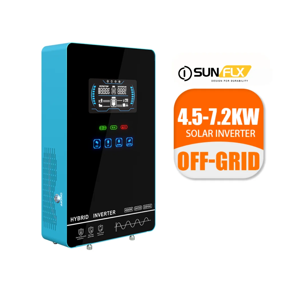 Sunflx RS485 Wifi High Frequency Off Grid Solar Inverter 24v hybrid 48v 4.5KW 7.2kw 6.5kw inverter 6500w mppt solar inverter