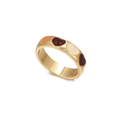  Ins Retro Style Women Drip Rings Female Niche Design Sweet Double Love