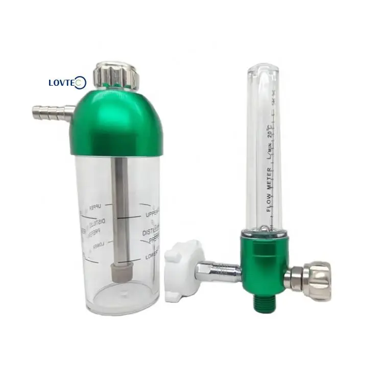 Caipu aluminum Gas Flow Meter aluminum Oxygen Flow Meter With Humidifier DIN adapter