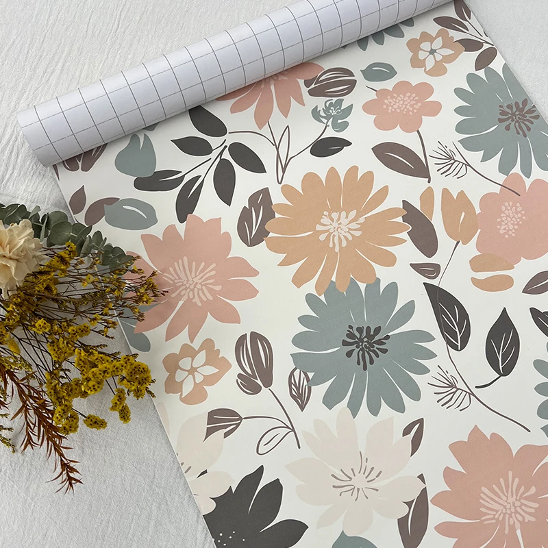 Amazon Hot Sale Self Adhesive vinyl Pvc Floral Wallpaper Peel And Stick Modern For Home Decoration