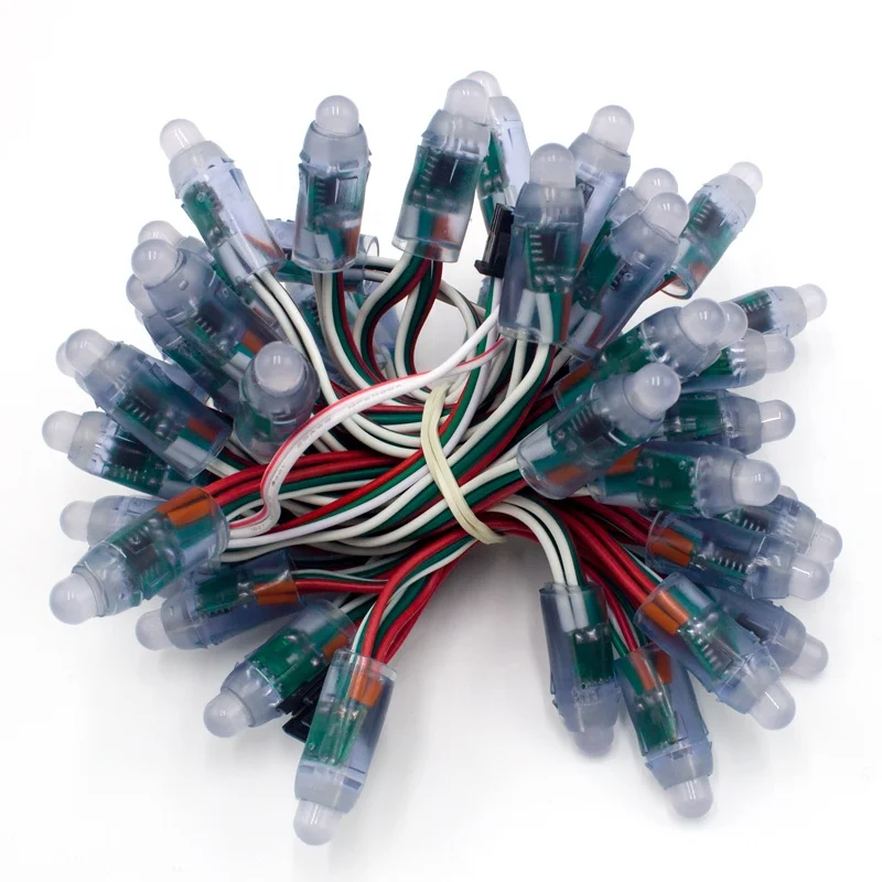 5V 12mm Smart Led Point Pixel Module 5v String Light Led Pixel Ws2811 Rgb Luces Led IP68 50 Led Ceiling Lighting 5V Source