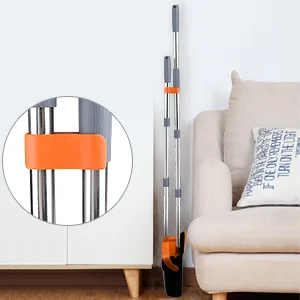Soft Clean Ergonomic Design Heavy Duty Broom and Dustpan Set Home Cleaning Supplies Upright Standing Extendable Broom Dust Pan