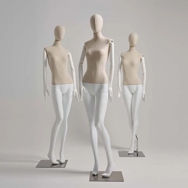 SINI Fashion Female Fiberglass Mannequin Boutique Abstract Female Mannequin With Articulated Arms