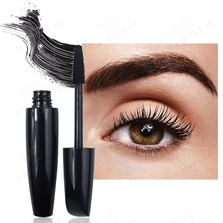 Makeup Organic 3d Fiber Thicker Makeup Eyelashes Waterproof Private Label Container Extension Lengthening Black Tube Mascara