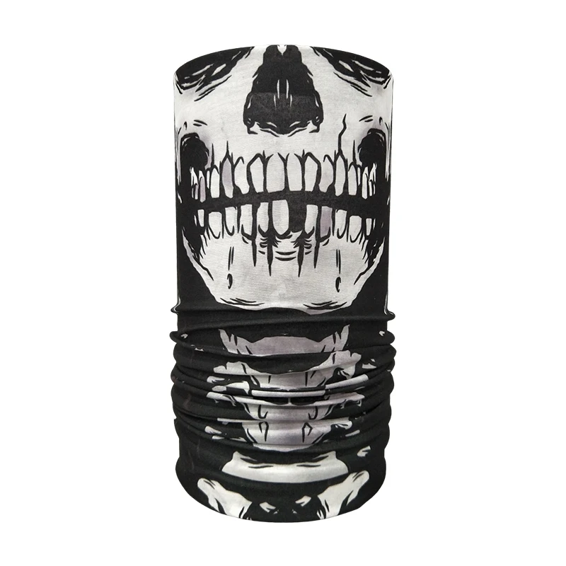 Custom Multifunctional Skateboard Skeleton Printed Bandana Tube Scarf