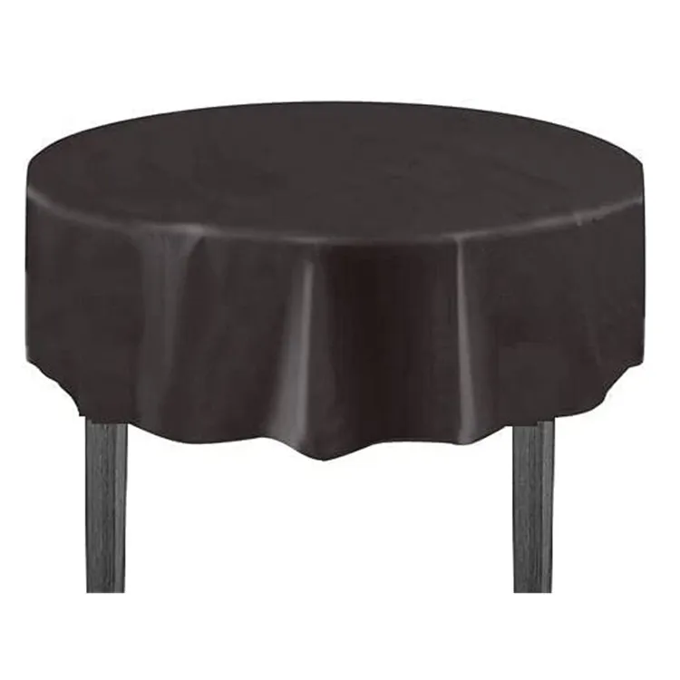 Wholesale Custom Solid Color Tablecloths Reusable Plastic  PEVA Party Round Rectangle Table Covers