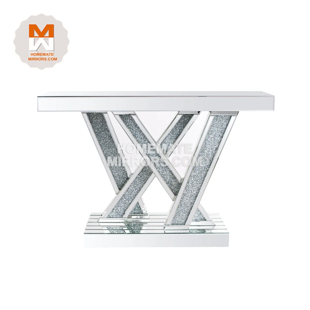 Sparkling Elegant Mirrored Console Table Crushed Diamond