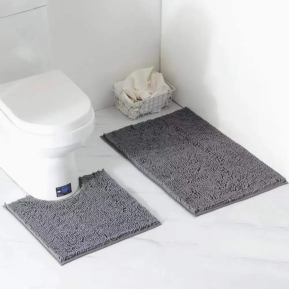 Bathroom Rugs Set 2 Pieces Anti-Slip Bath Mat Set Toliet Floor Mat Absorbent Mats