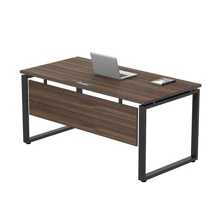 Modern Office Furniture Office Desks Furniture Legs White and Oak Office Table with Metal Iron Famous Brand Executive Desk 1 Set