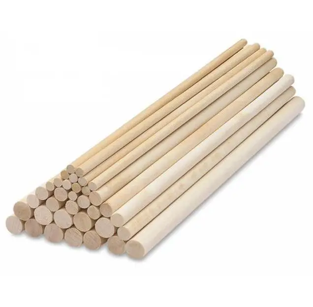 Polished Flat Round Sticks Natural Wood Craft Dowel Rods 12 Inch x 1/ 4 Inch