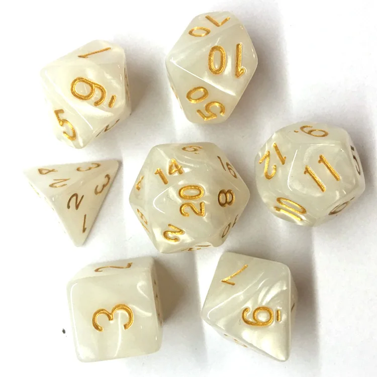 Factory Hot Sale Personalized Transparent Casino D&d Gaming Dice Acrylic Resin Polyhedral Dice Set