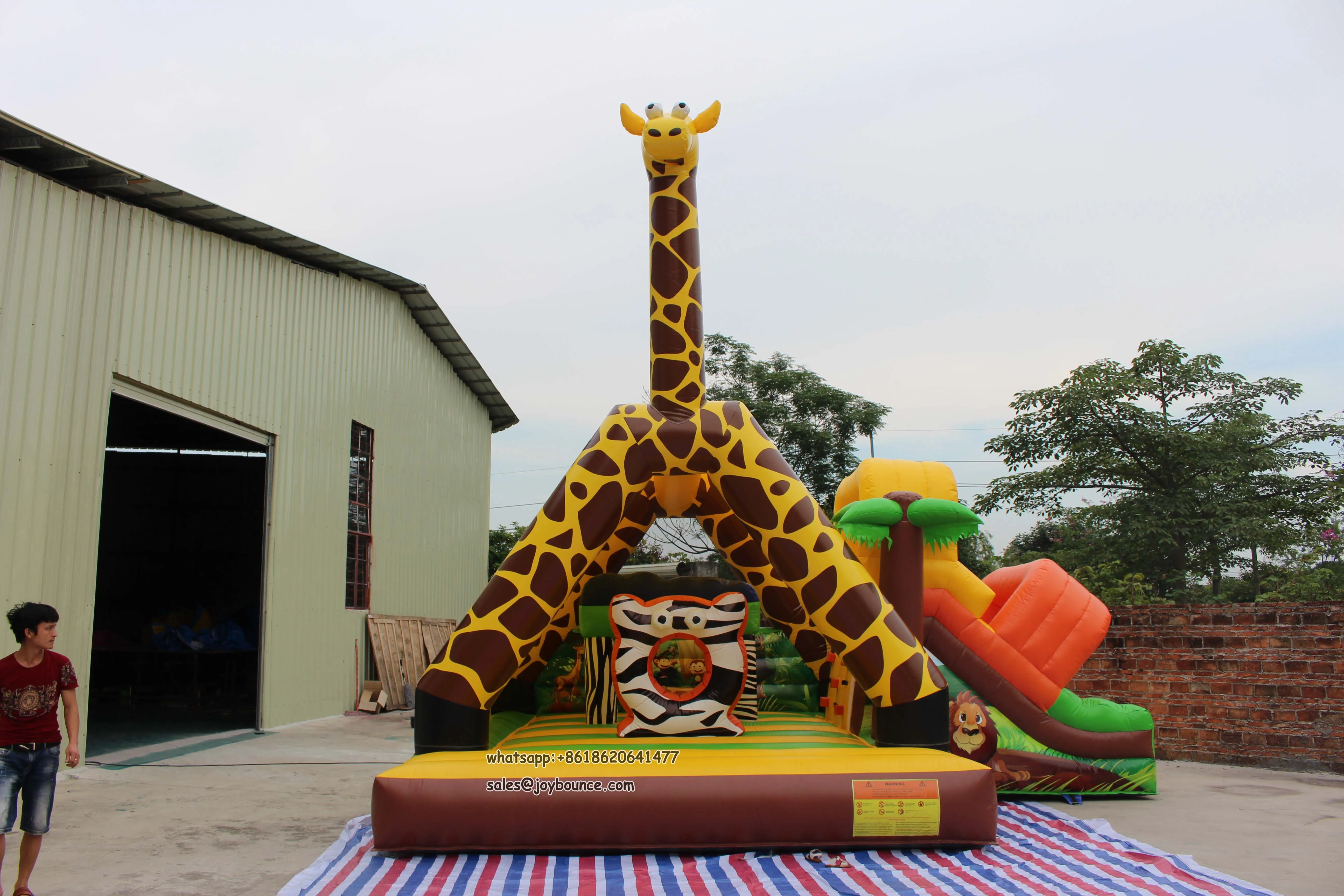 cute giraffe commercial jumping castles sale inflatable trampoline castles