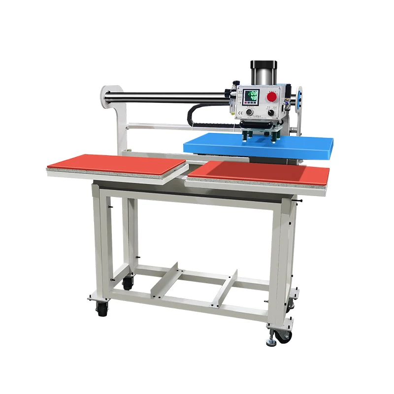 Newest Cheap Auto Open Dual Double Station Pneumatic Hydraulic Heat Press Machine 16 X 24 Slide Out 38x38 for Clothes T-shirt