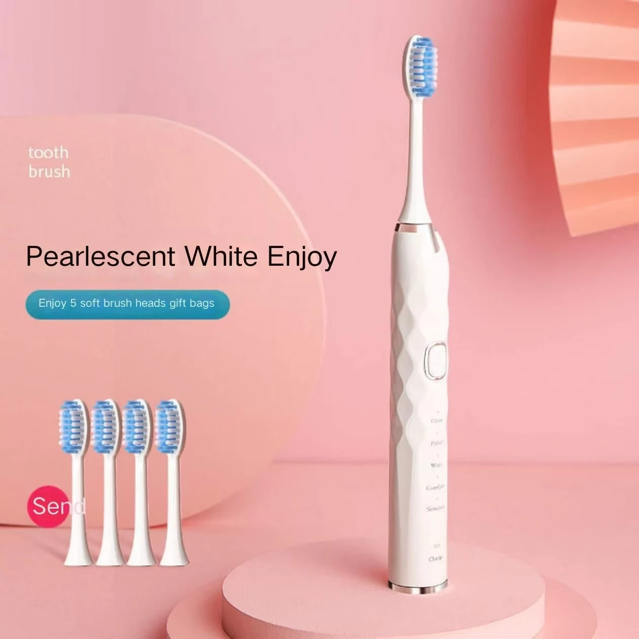 High Quality Smart Sonic 6 Modes Rechargeable Customizable USB Diamond Gradient Optimal Oral Electric Toothbrush