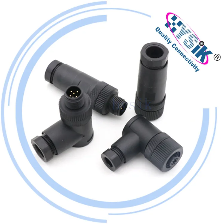 NMEA 2000 Plastic A-code 5Pin Field Assembly Right Angled M12 Connector