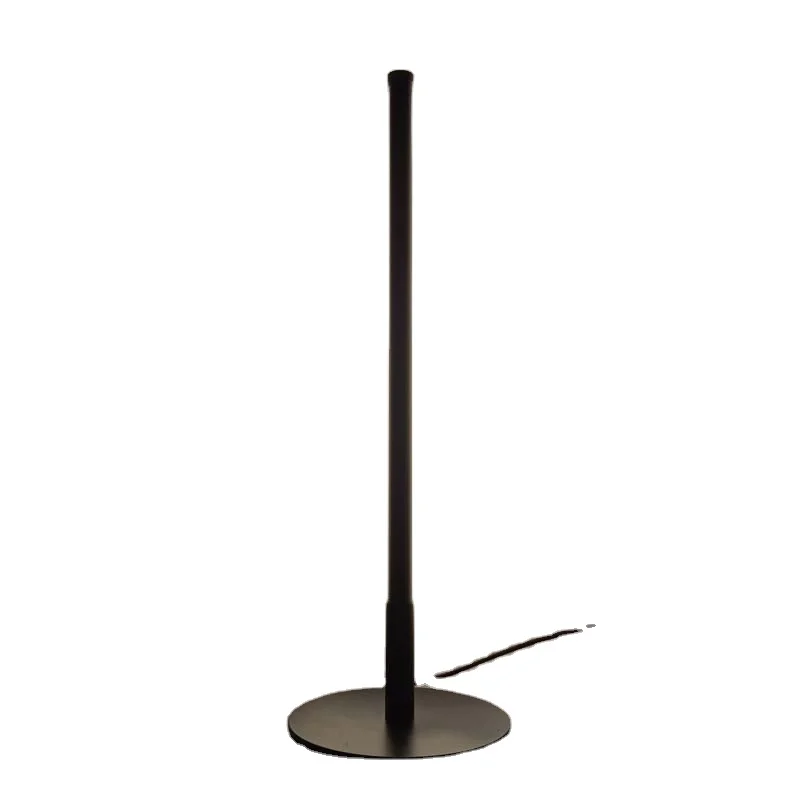 
wholesale modern simple aluminum round base bedside led rgb dimmable minimalist desk lamps home decor vertical table lamp 