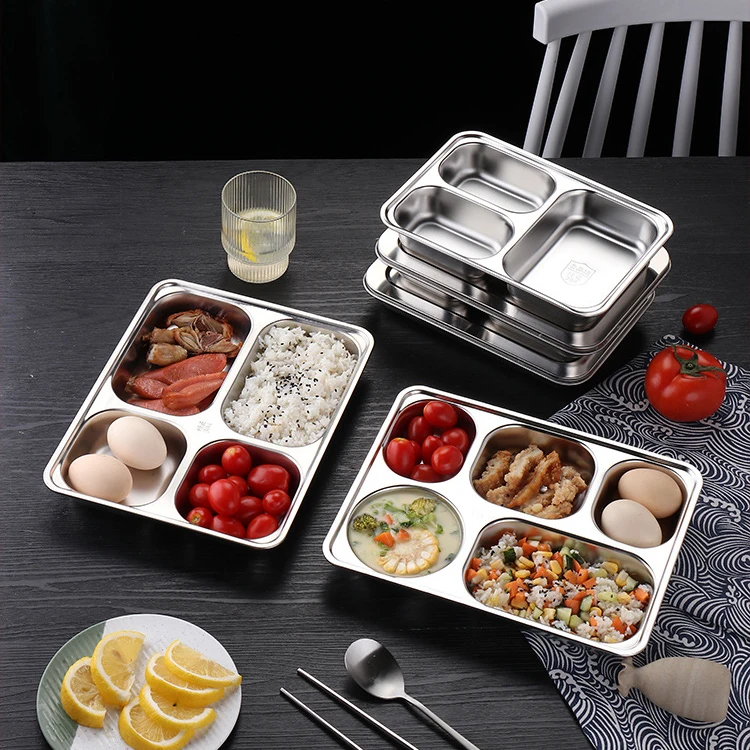 Lunch Food Trays for Eating School Eco-Friendly Easily Separate Main Food and Side Dishes Provide Clean Tidy Display