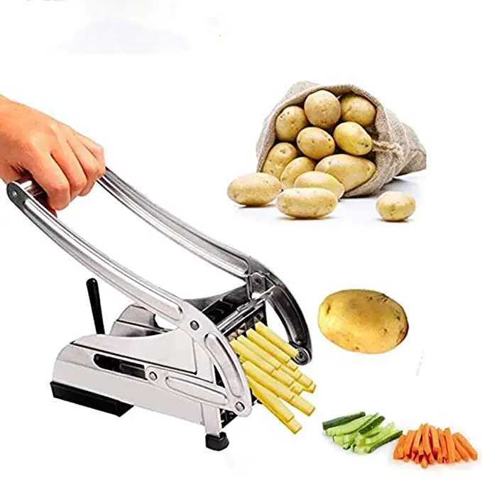 
Commercial food grade manual vegetable tools potato chips cube slicer stainless steel Potato french fry cutters with suction pad 