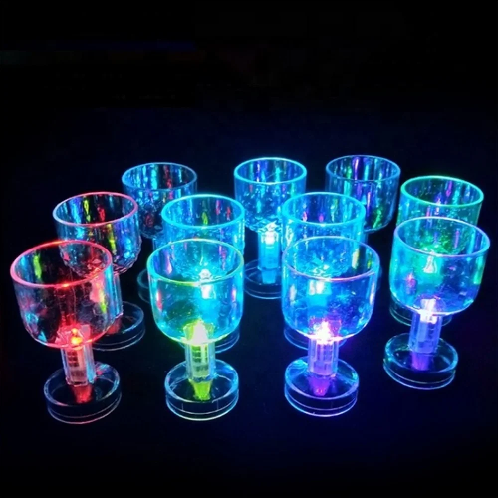Cheap LED Flashing Color Change Cup 50ml Water Activated Luminous Wine Cup Party Supplies Drinking Tool