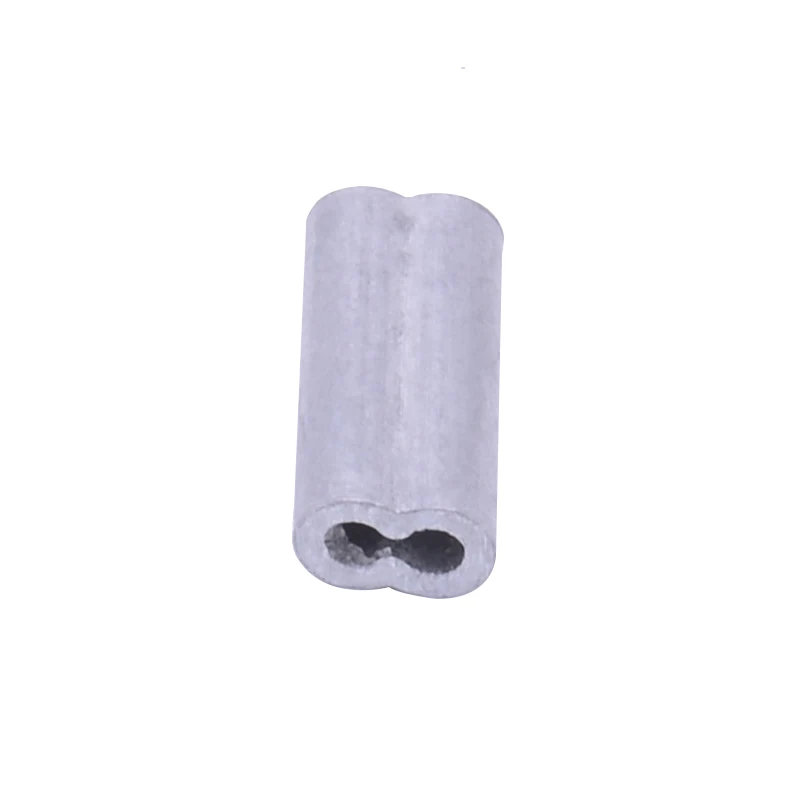 Easily assembled sustainable double hole gritted wire connecting aluminum fence crimp sleeve