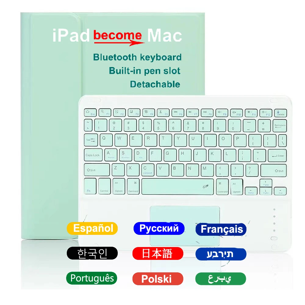 Magic Touchpad Keyboard for IPad 10 2022 Pro 11 Air 5 Air 4 Case Air 3 2 Pro 10.5 10.2 8th 8th Russian Blue tooth Keyboard Case
