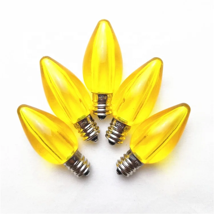 Commercial Grade Christmas Outdoor Decorations Warm White C7 LED Light Bulb Smooth Opaque