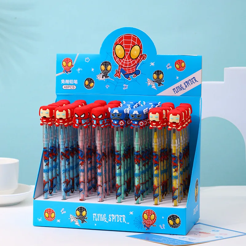 Cartoon soft rubber cute family bullet free pencil for elementary school students, egg shaped pen with replaceable lead core