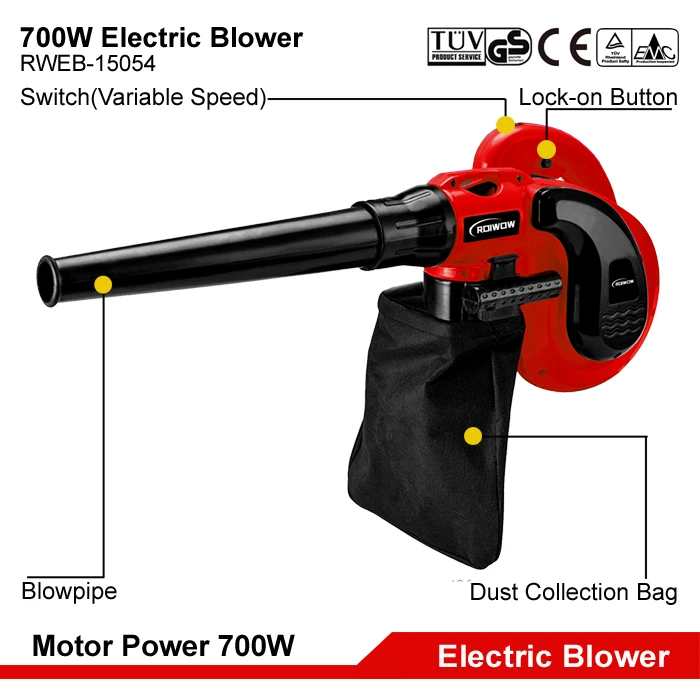 700W Electric Hand Mini Air Blower Portable Handheld Car Dust Leaf Grass Garden Yard Blower Electric Power Vacuum Blowers