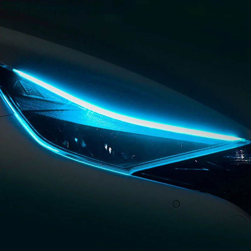 Dual Color 30/45/60cm DRL LED Auto Headlight Daytime Car Turn Signal Lights Flexible Car Led Light Strip