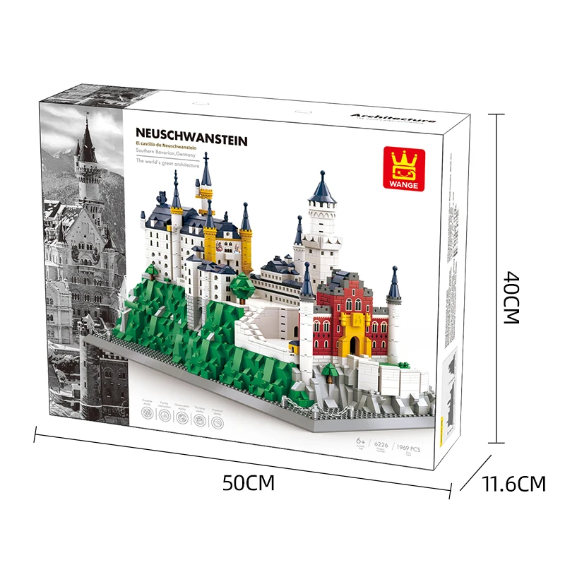 6226 DIY Famous Buildings Architecture Neuschwanstein Castle Custom Building Blocks Kids funny Adult Toy Classic Model MOC Brick