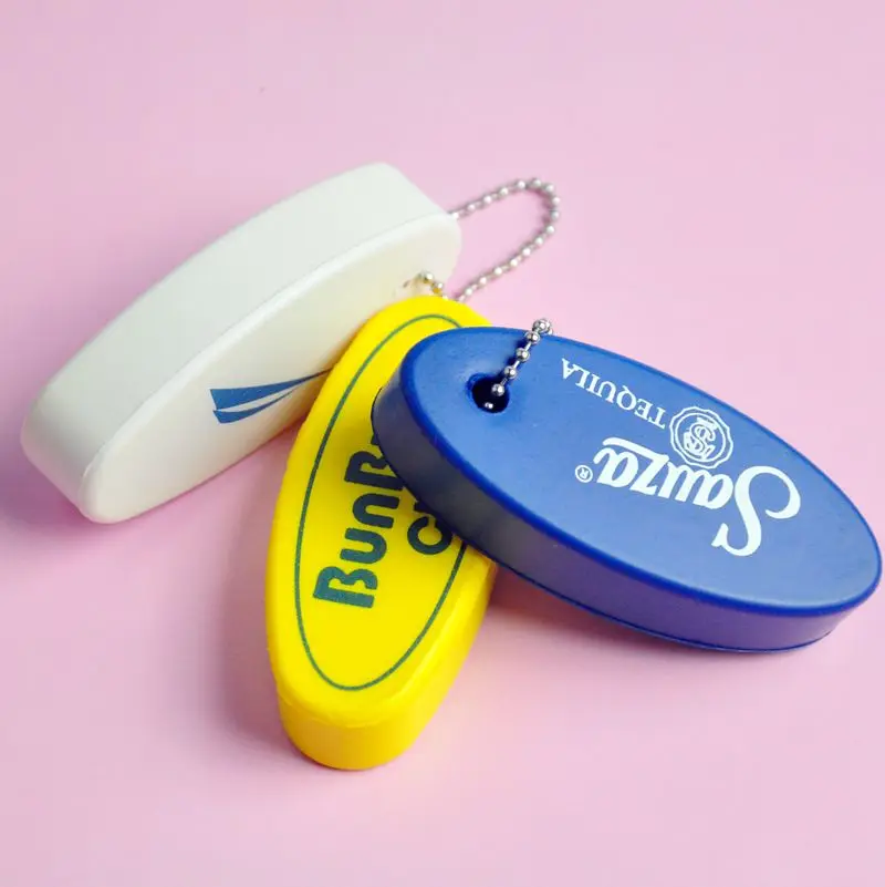 NBR Floating Keychain Custom Shiny Top Quality Beach Souvenirs Gift Foam Pu Floating Keyring