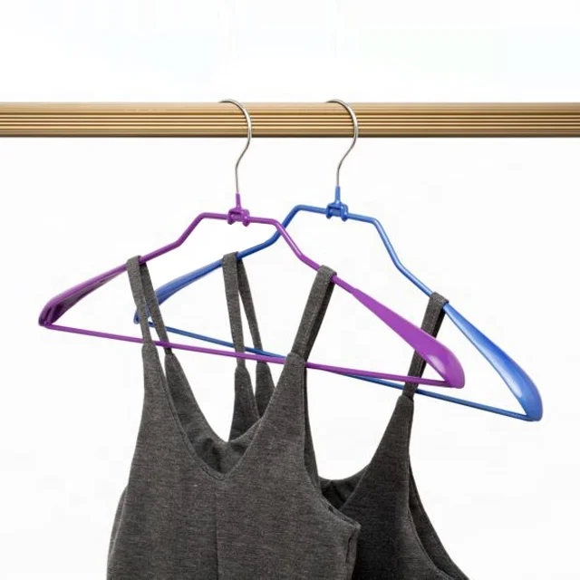 PVC Coated Non-Slip Metal Clothes Hanger Hook Type Suit/Pant/Skirt/Trouser/Coat Laundry Room Wardrobe