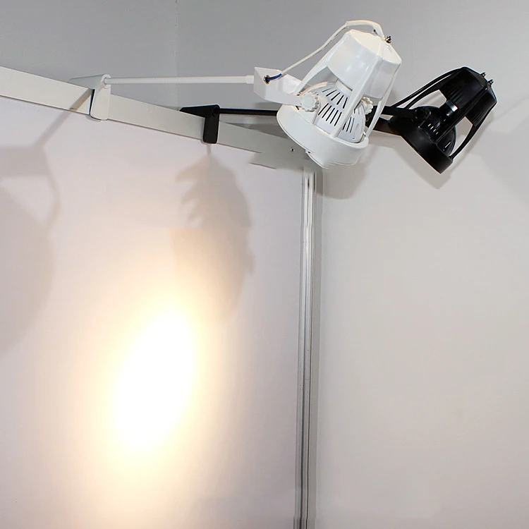 AC110V 220V 35W 40W Exhibition spot lamp long arm clamp LED booth light telescopic pole spotlight