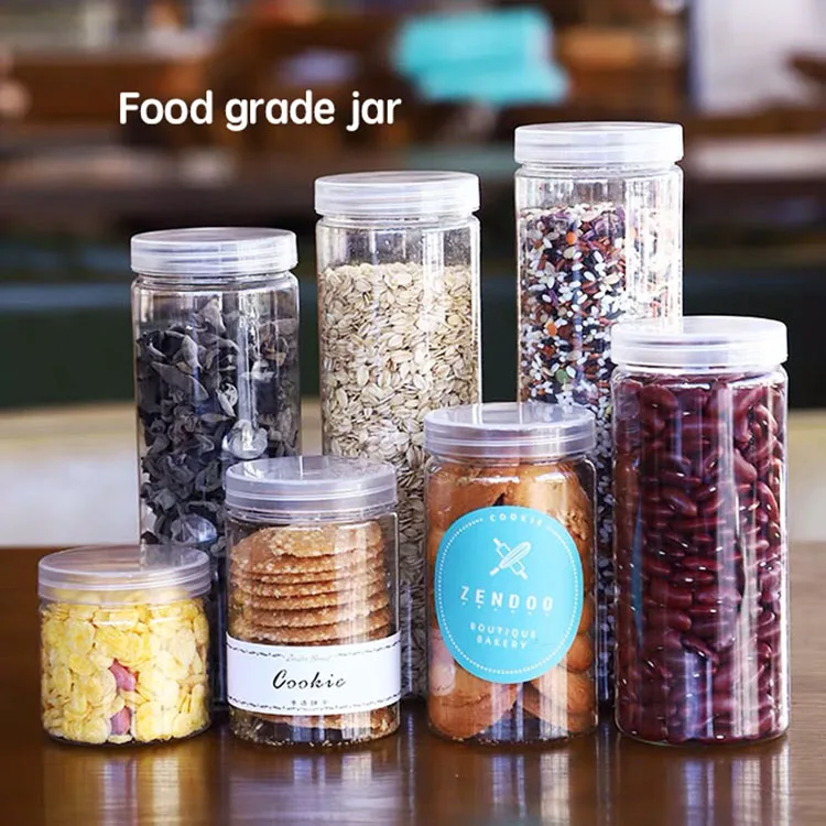 8oz 12oz 16oz Clear Plastic Food Honey Container Bottles For Peanut Butter