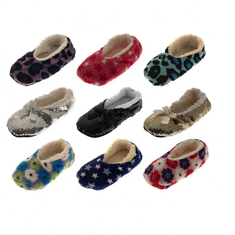 adult floor socks moccasin knitted slipper shoe socks with rubber sole for adults sock slippers