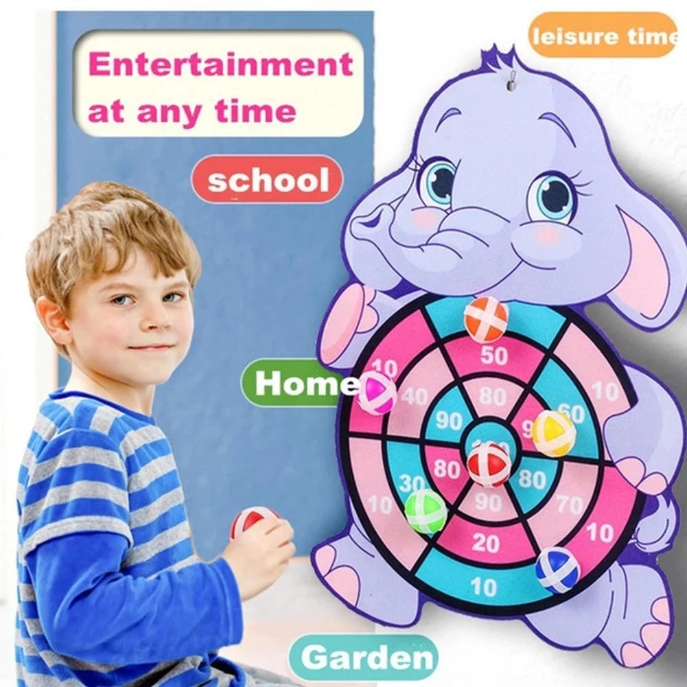 Cartoon Fun Darts 6 Sticky Balls Parent-child Interactive Toys Sticky Ball Throw Dartboard Toy