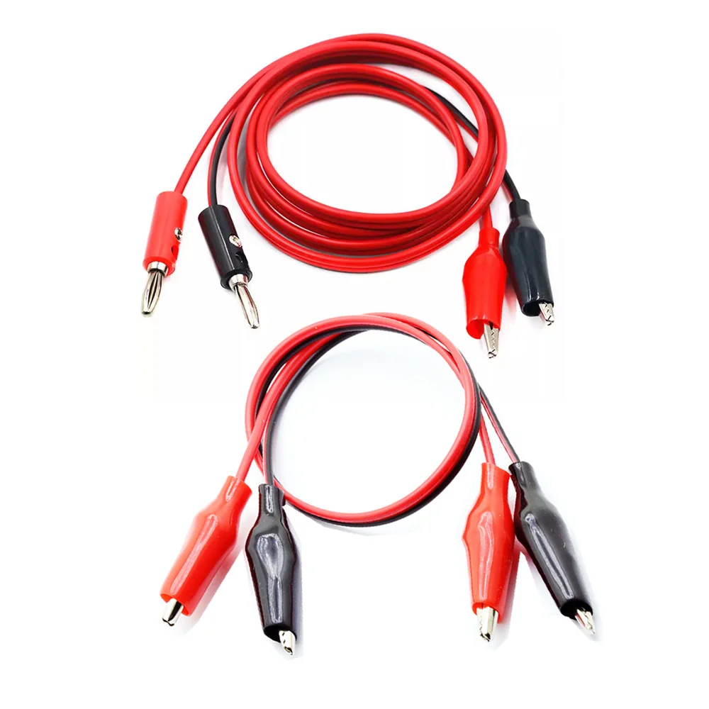 Universal Multimeter Test Leads 4mm Banana Plug to Alligator Clips/4mm Banana Plug/Test Hook/ Probe Needle-tip Wire Cable