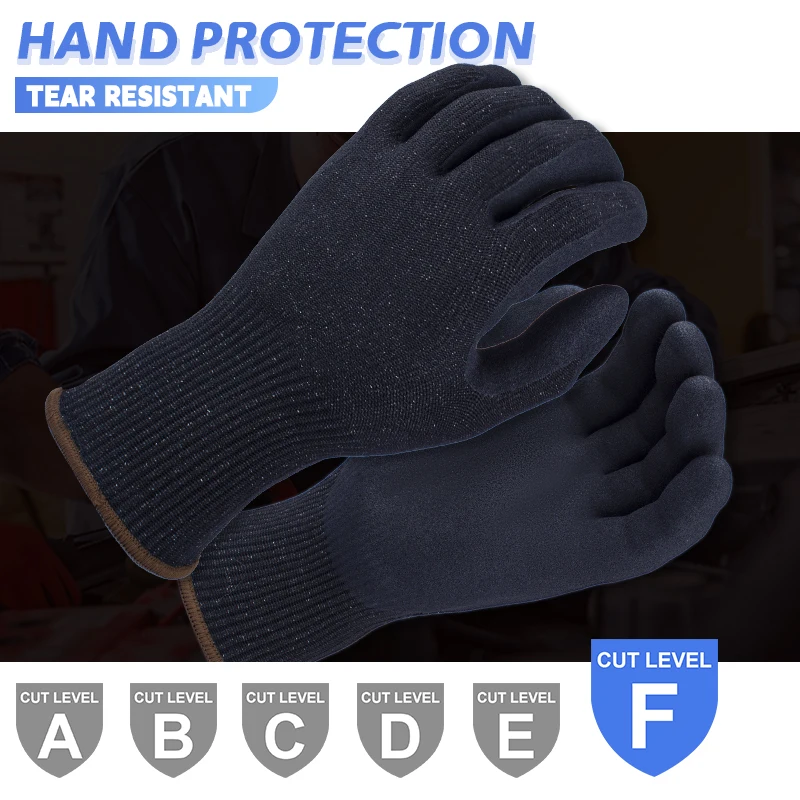 Breathable Sandy Nitrile Safety Work Gloves Anti Cut Automotive Assembly Gloves For Worker