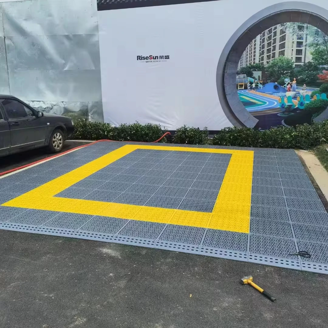 Waterproof car wash splicing grid grille plastic interlocking garage floor tiles